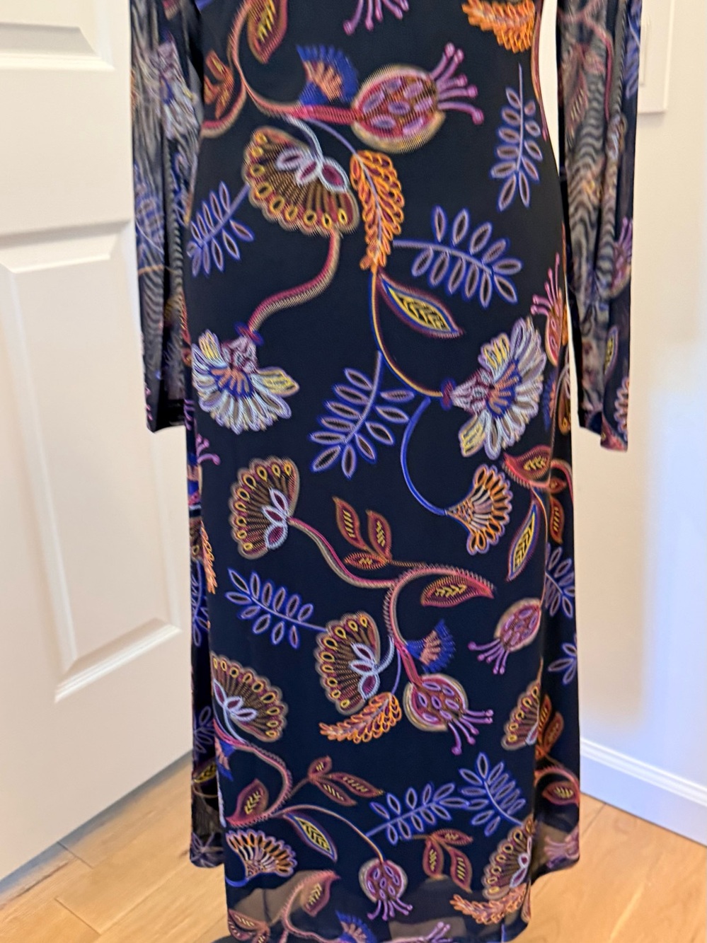 Johnny Was Shelly Floral-Print Mesh Midi Dress - Picture 11 of 16
